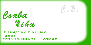 csaba mihu business card